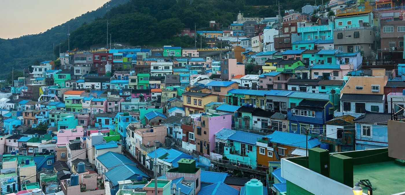Colourful hillside houses of Gamcheon Culture Village, Busan